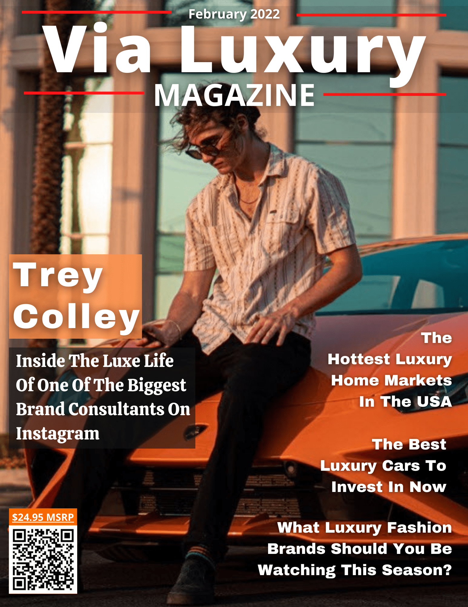 Trey Colley Featured On Via Luxury Magazine February 2022 Issue
